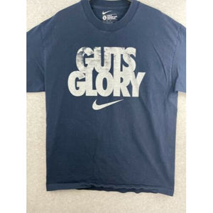 Nike Guts Glory T-Shirt Mens Large Blue Spell Out Faded (Loose Fit) - Workout